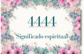 4444 significado espiritual con flores en los márgenes